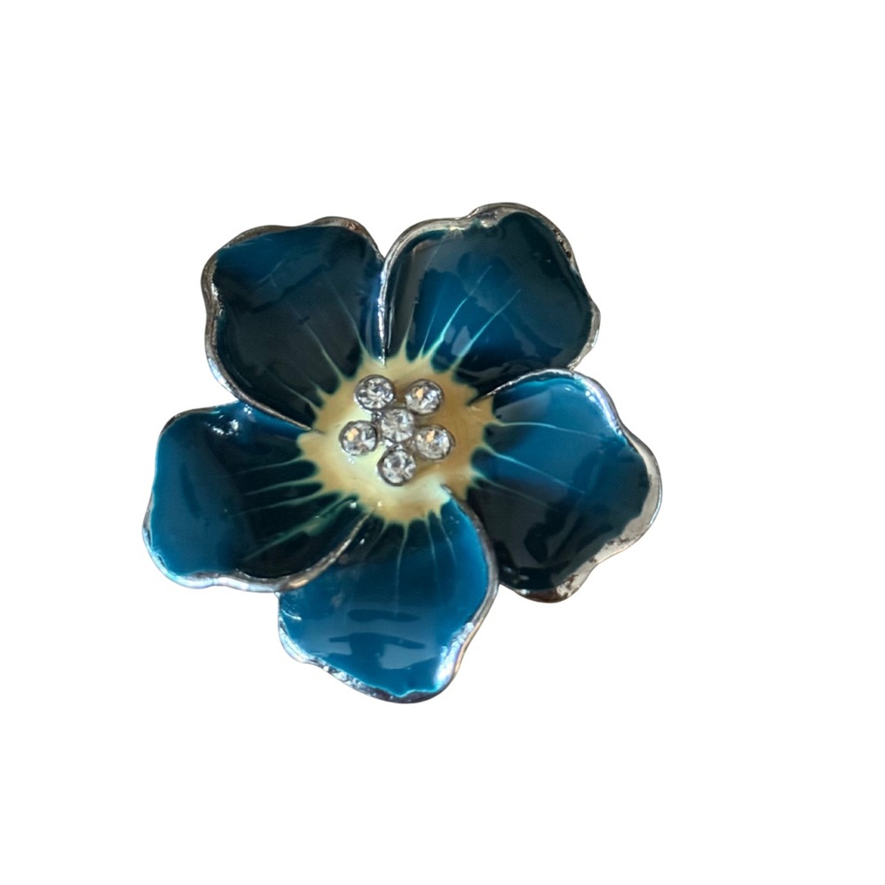 Blue Enamel Flower Magnet